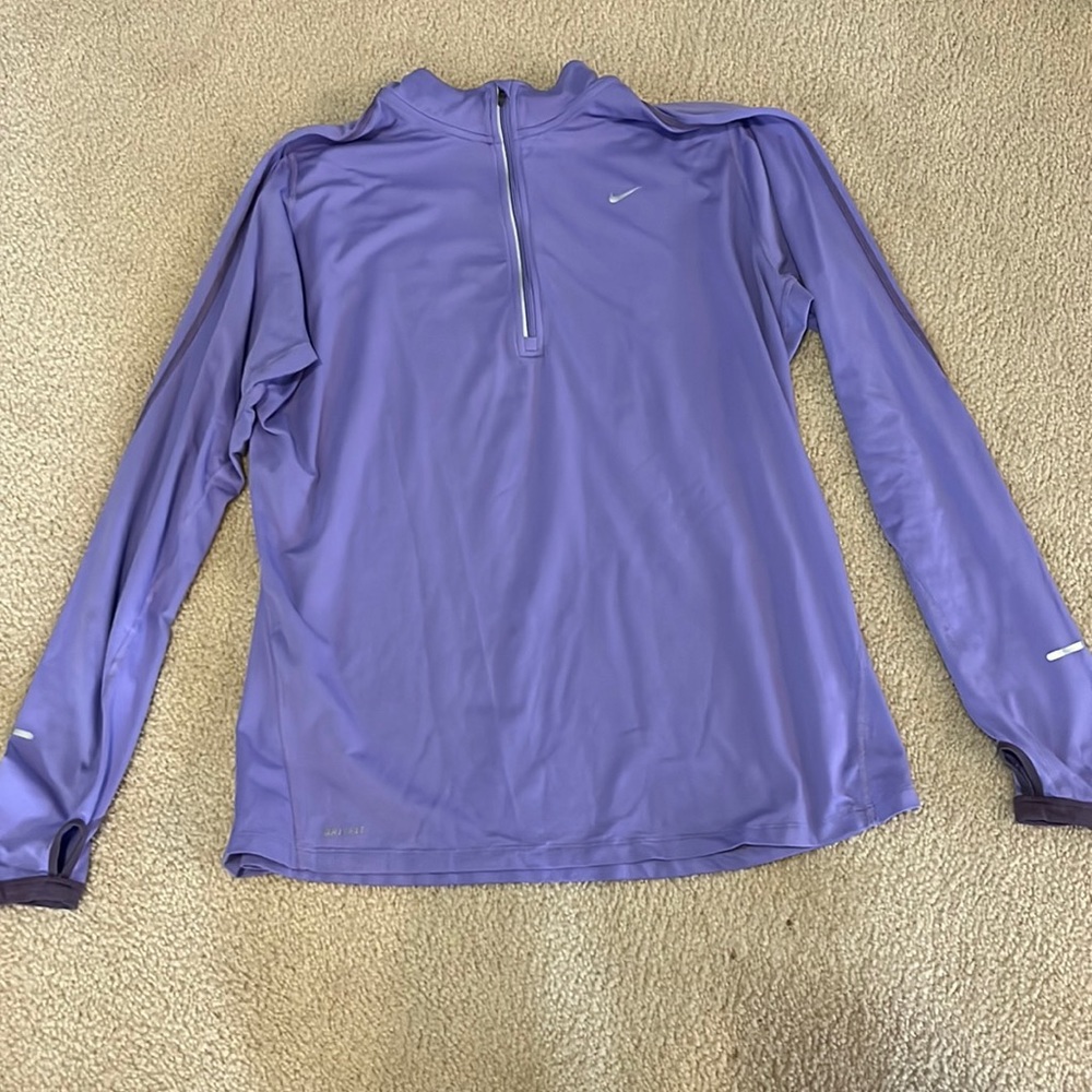 Nike Athletic Quarter Zip XL Extra Large Running Dri-Fit Athlete Workout purple